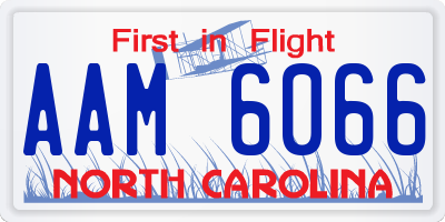 NC license plate AAM6066