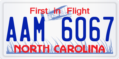 NC license plate AAM6067
