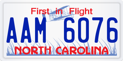 NC license plate AAM6076