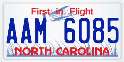 NC license plate AAM6085