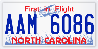 NC license plate AAM6086