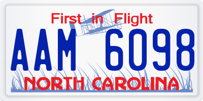 NC license plate AAM6098
