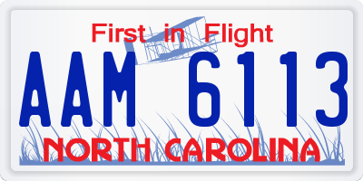 NC license plate AAM6113
