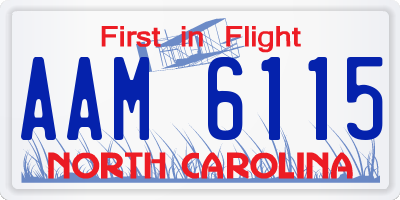 NC license plate AAM6115