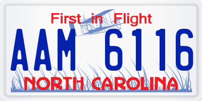 NC license plate AAM6116