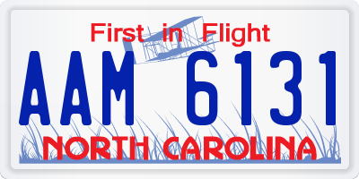 NC license plate AAM6131