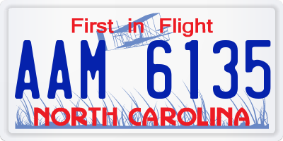 NC license plate AAM6135