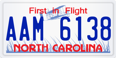 NC license plate AAM6138