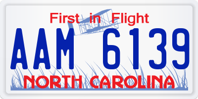 NC license plate AAM6139