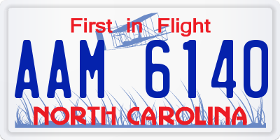 NC license plate AAM6140