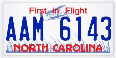 NC license plate AAM6143