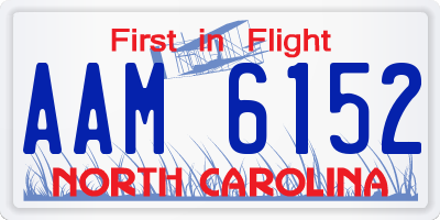 NC license plate AAM6152