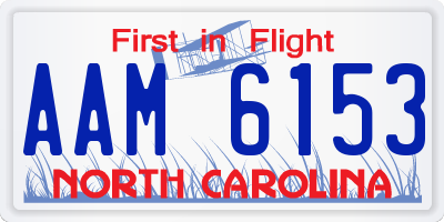 NC license plate AAM6153
