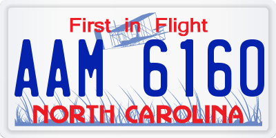 NC license plate AAM6160