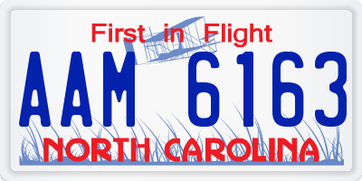 NC license plate AAM6163