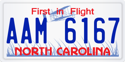 NC license plate AAM6167