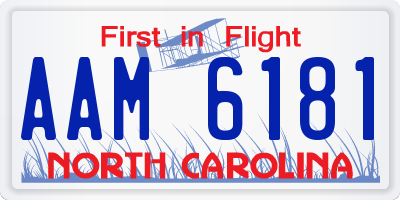 NC license plate AAM6181