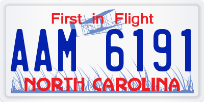 NC license plate AAM6191