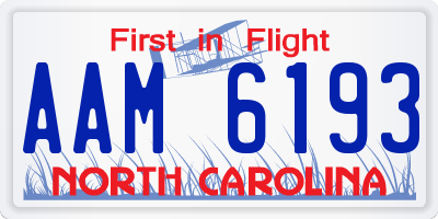 NC license plate AAM6193