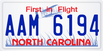 NC license plate AAM6194
