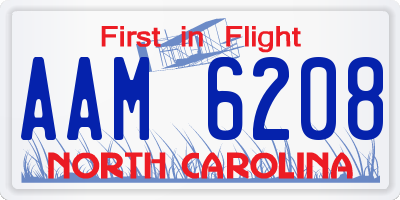 NC license plate AAM6208