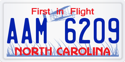NC license plate AAM6209