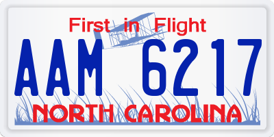 NC license plate AAM6217
