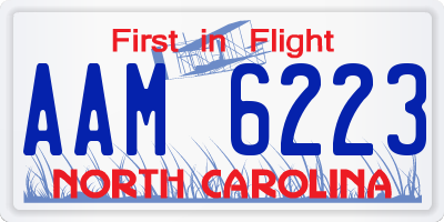NC license plate AAM6223