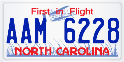 NC license plate AAM6228