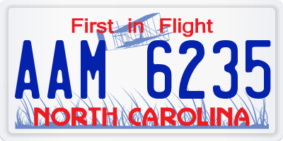 NC license plate AAM6235