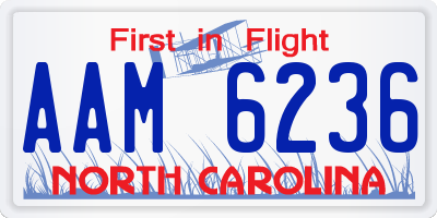 NC license plate AAM6236