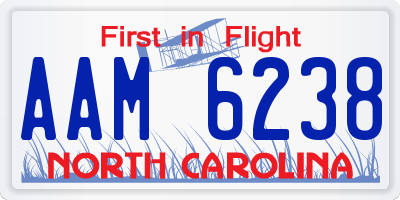 NC license plate AAM6238