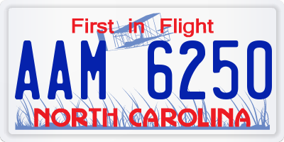 NC license plate AAM6250