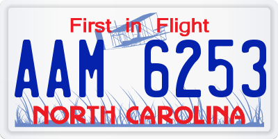 NC license plate AAM6253