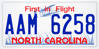 NC license plate AAM6258