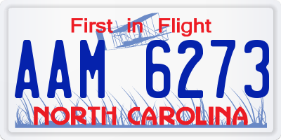 NC license plate AAM6273