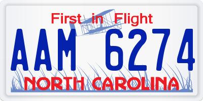 NC license plate AAM6274