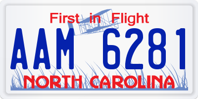 NC license plate AAM6281