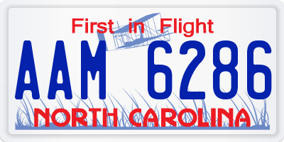 NC license plate AAM6286