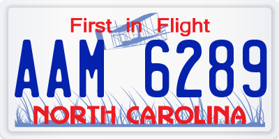 NC license plate AAM6289