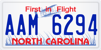 NC license plate AAM6294