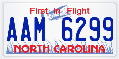 NC license plate AAM6299