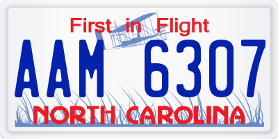 NC license plate AAM6307