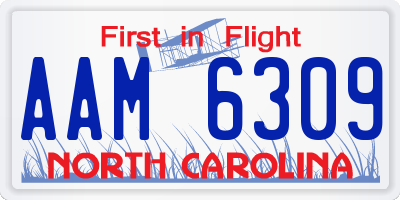 NC license plate AAM6309