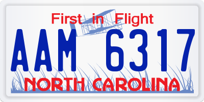 NC license plate AAM6317