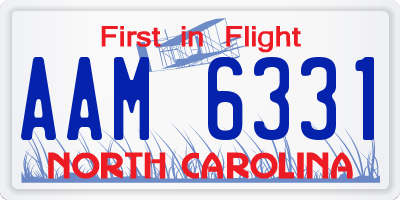 NC license plate AAM6331