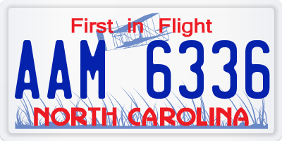 NC license plate AAM6336