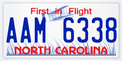 NC license plate AAM6338