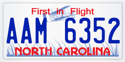 NC license plate AAM6352