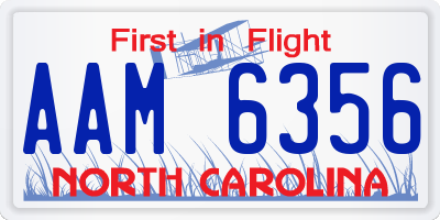 NC license plate AAM6356